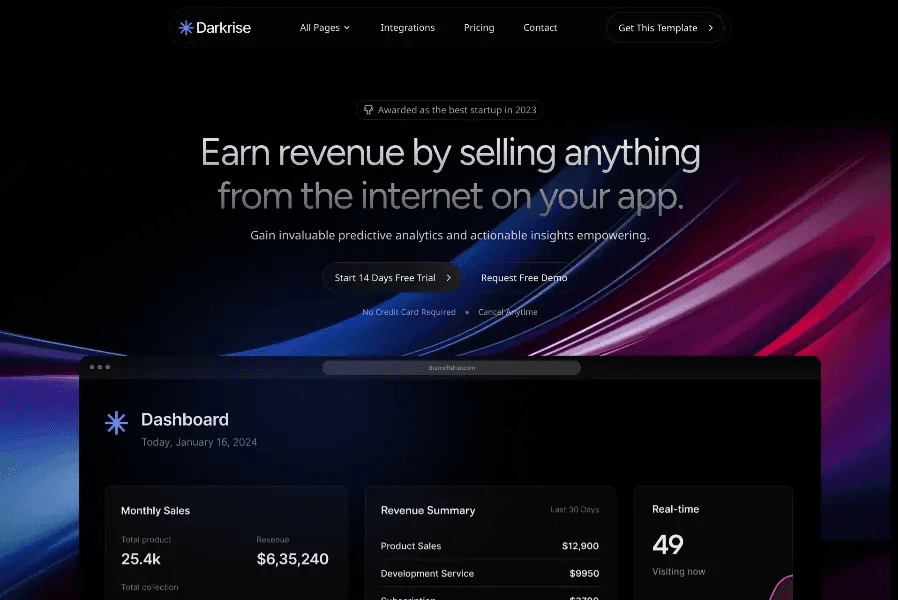 Darkrise - dark mode hugo Theme