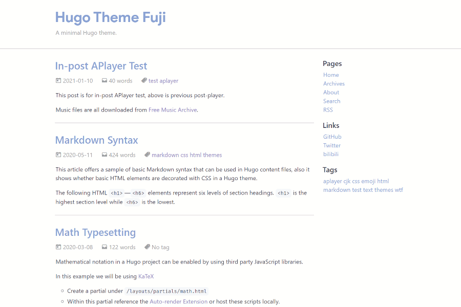 FuJi Hugo Theme