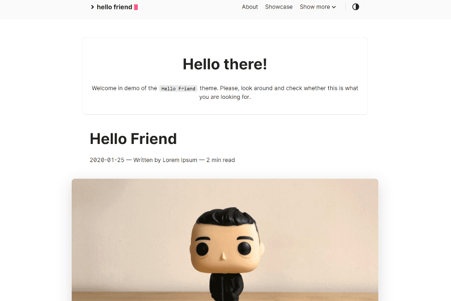 Hello-Friend Hugo Theme