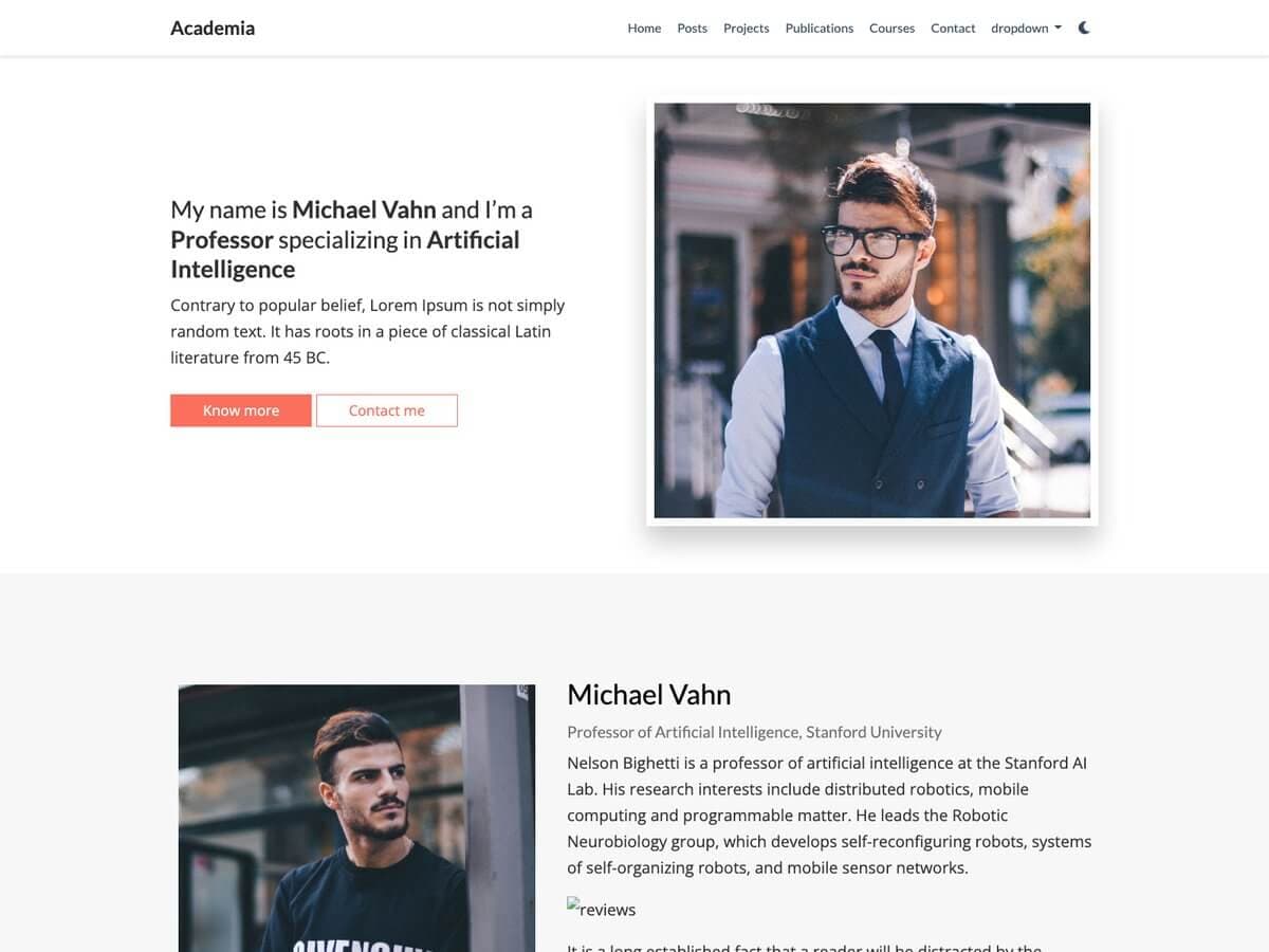 Academia - Academic Resume Hugo Theme