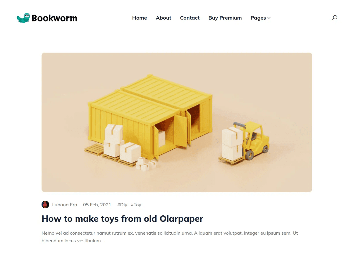 Bookworm Light - Free Hugo Blog Theme