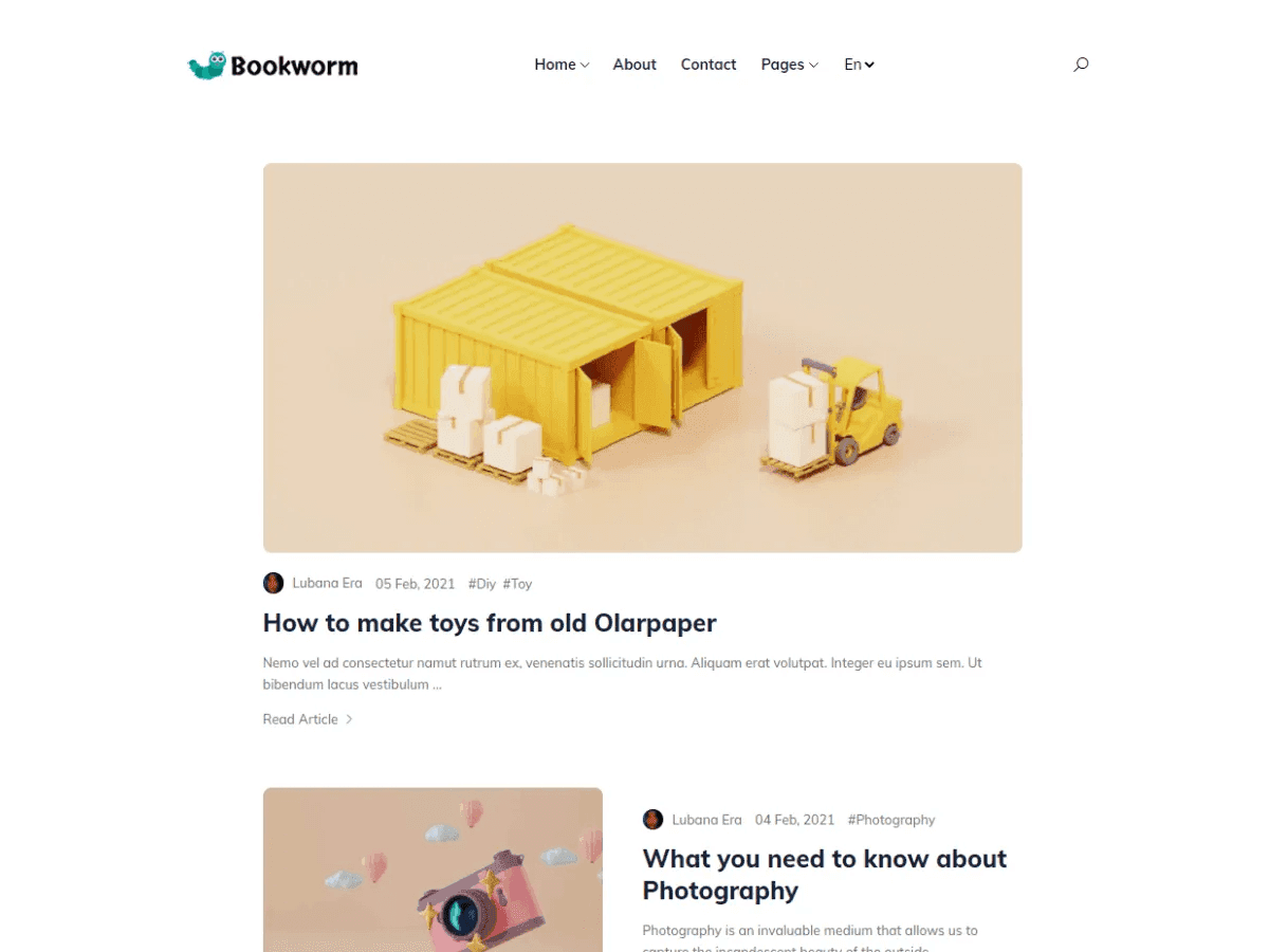 Bookworm - Minimal Hugo Blog Theme