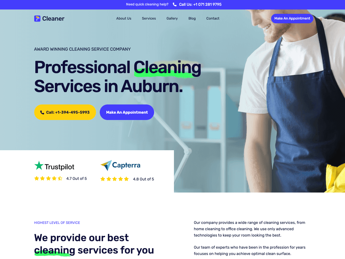 Cleaner - Hugo Theme for Service Businesses