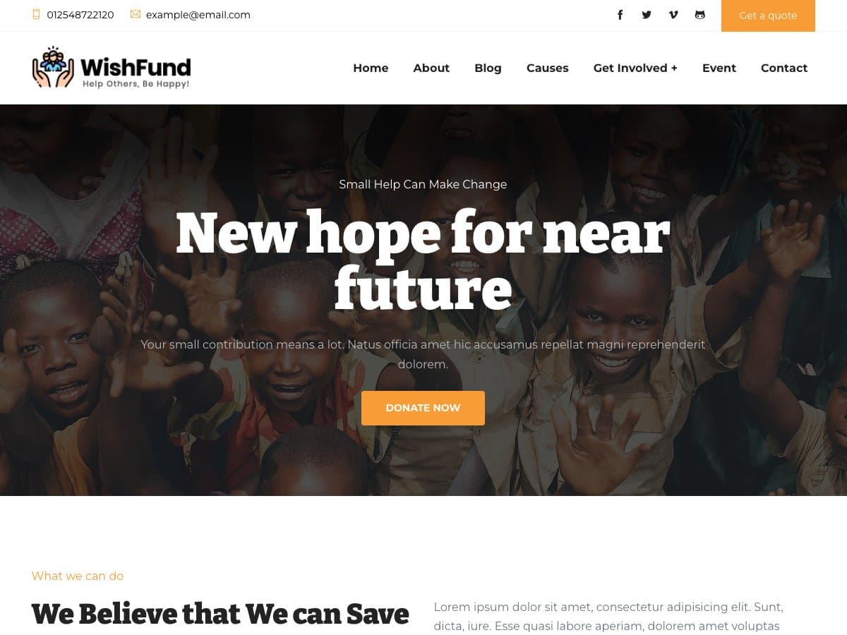 WishFund - Hugo NGO and Charity Theme