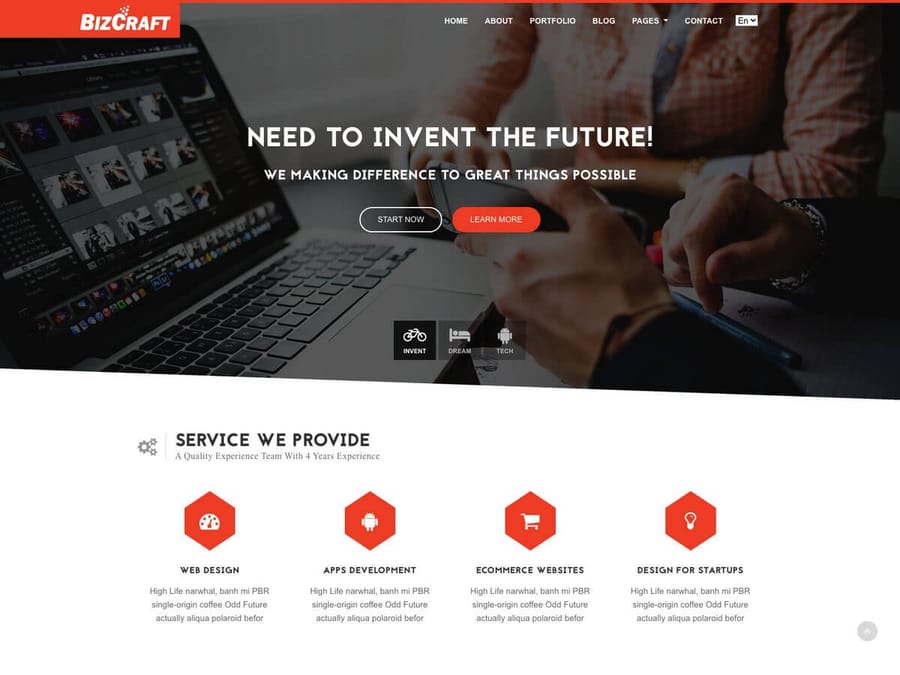 Bizcraft Business Theme