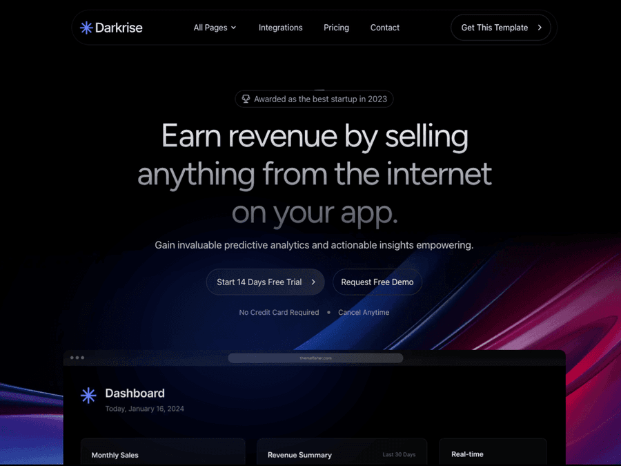 Darkrise Darkrise - Hugo Dark SaaS Theme