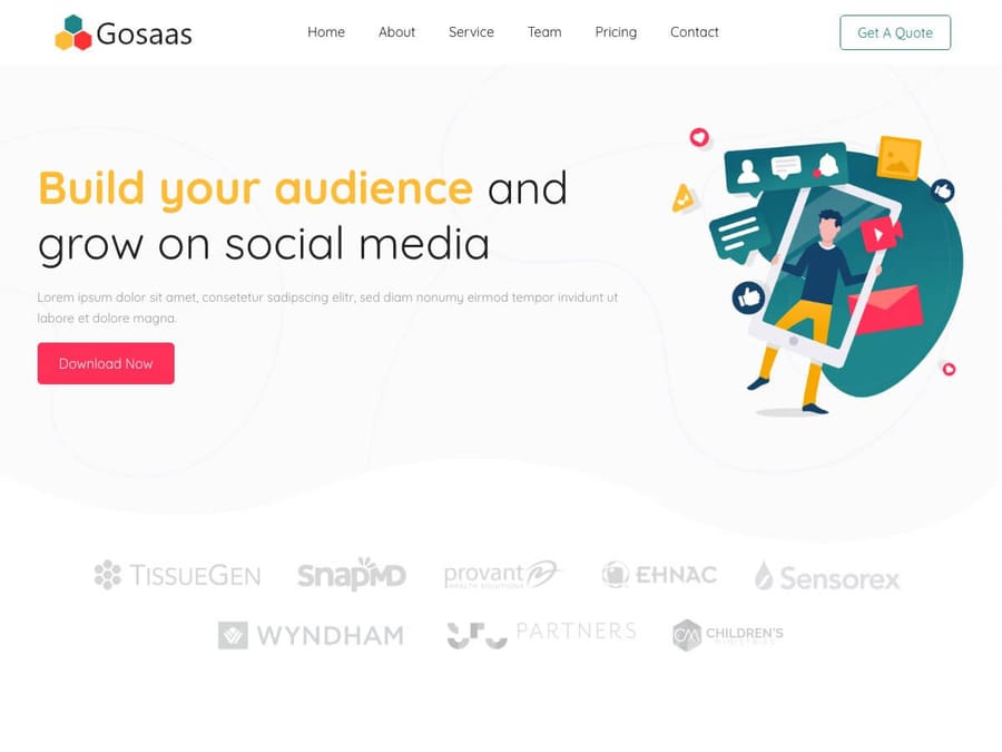 Gosaas Landing Page Theme