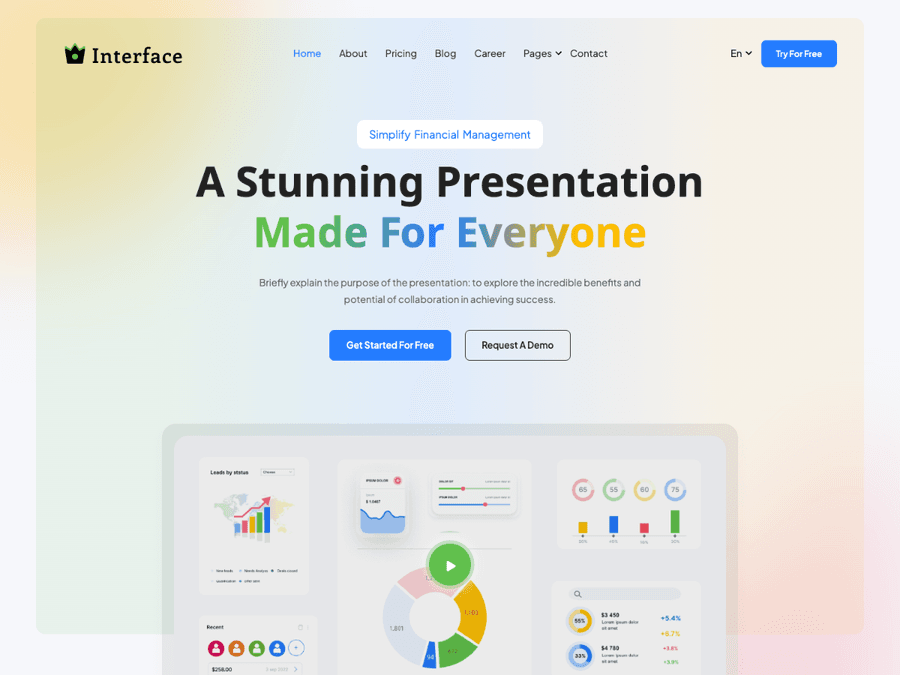 Interface SAAS Landing Page