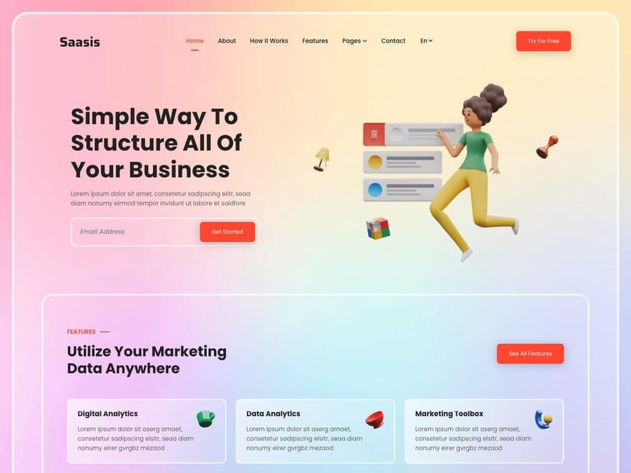 Saasis Software Landing Page Theme