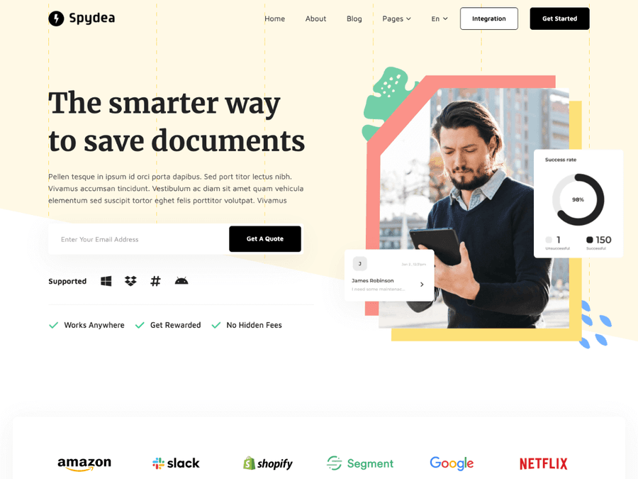 Spydea SAAS Landing Page