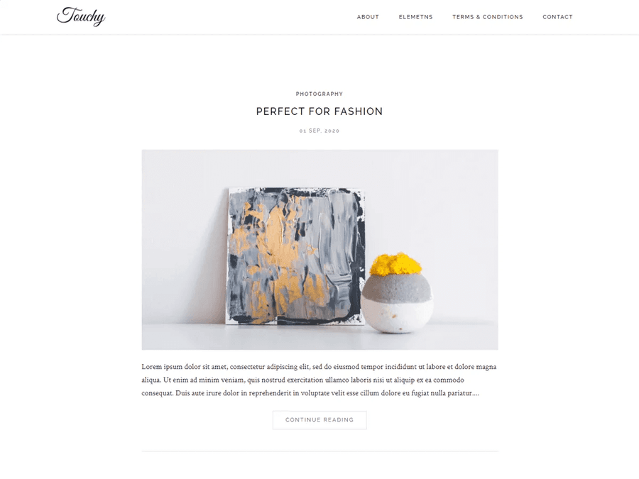 Touchy Minimal Blog Theme