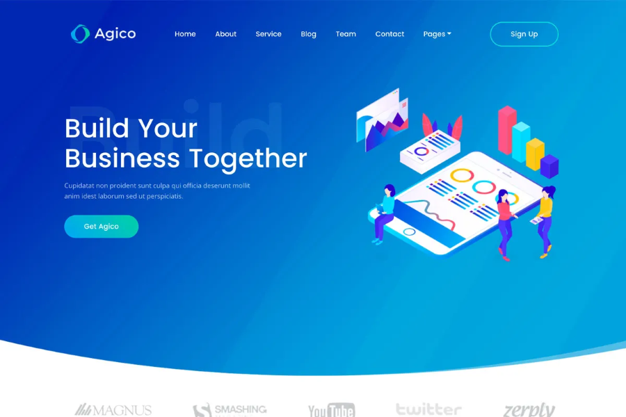 Agico - Bootstrap 4 Hugo Landing Page Theme