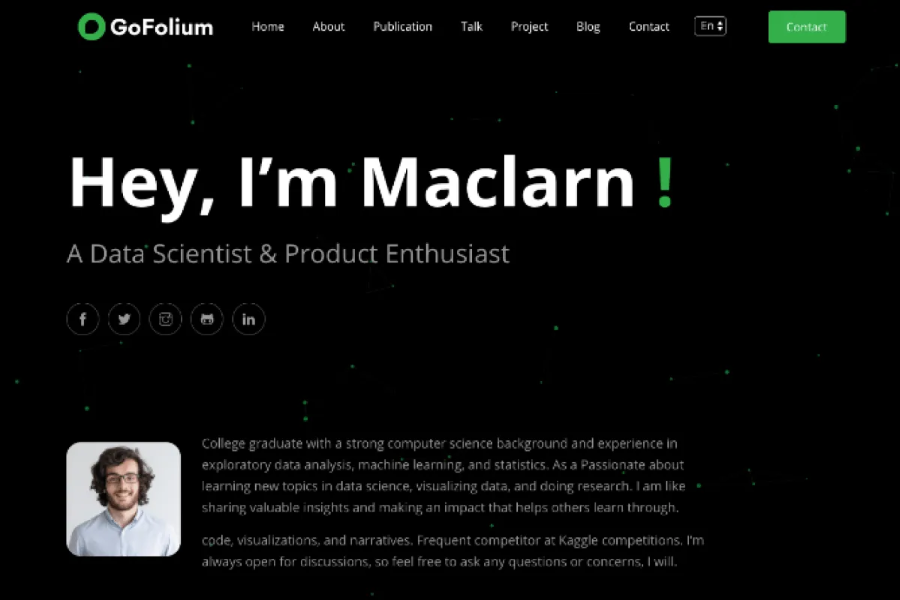 GoFolium - Personal HUGO Theme for Publication Website
