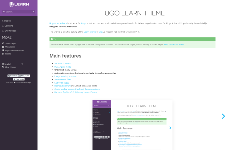 learn hugo documentation theme