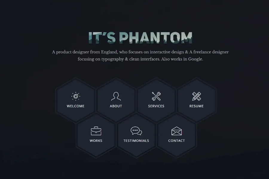 Phantom - Dark Hugo Themes for Portfolio Site