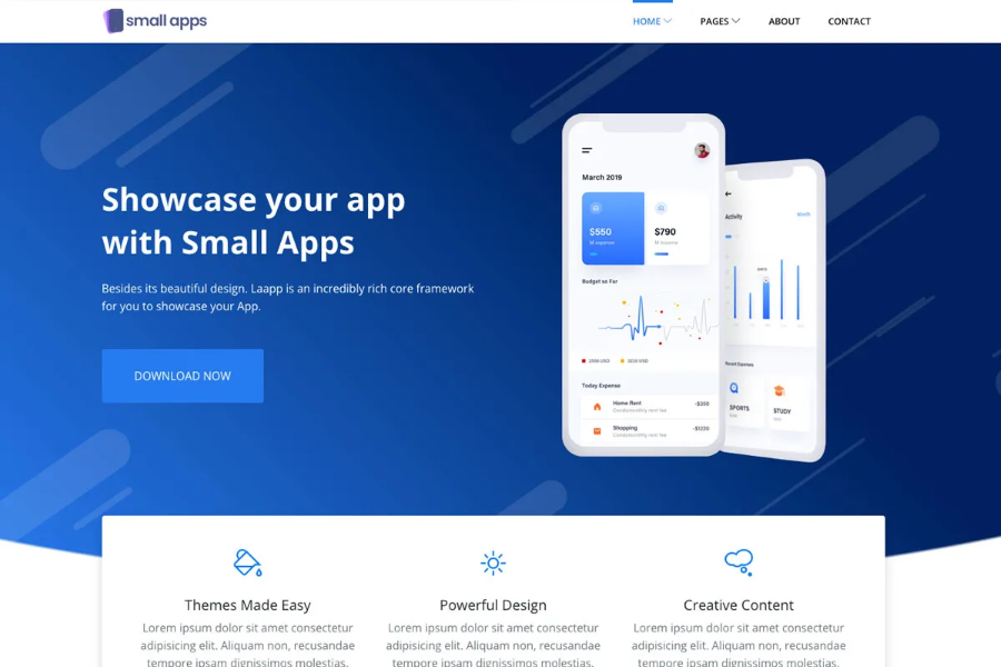 Small App - Bootstrap Hugo App Landing Page