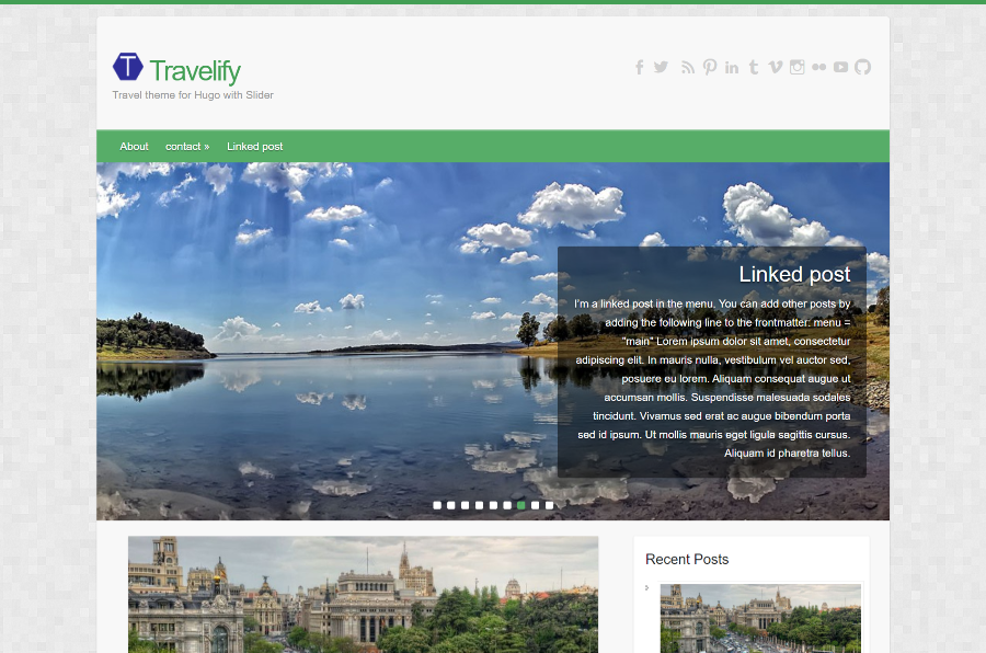 Travelify Free Travel Blog Template.