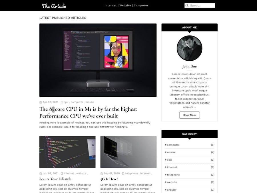 The Article Blog Theme
