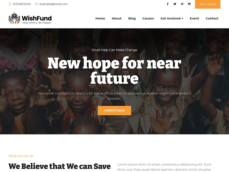 WishFund NGO and Charity Theme