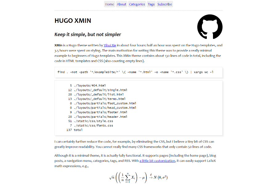 Xmin Hugo Theme