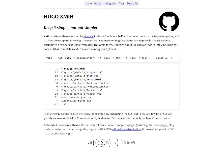 Xmin Hugo Theme